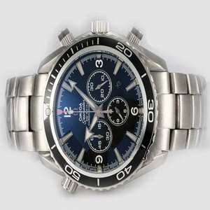 Omega Seamaster Planet Ocean Chrono 2210.51.00 Silver Stainless Steel Strap Midsize Watch