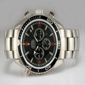 Omega Seamaster Planet Ocean Chrono 2210.51.00 Stainless Steel Case 45.5mm Black Dial Watch