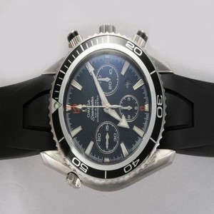 Omega Seamaster Planet Ocean Chrono 2910.50.81 Black Rubber Strap Blue Dial Round Watch