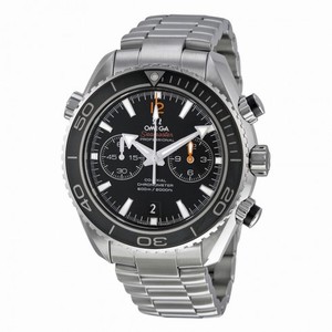 Omega Seamaster Planet Ocean Black Dial Chronograph Stainless Steel  Men's Watch