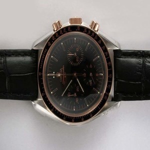 Omega Speedmaster Broad Arrow 3659.50.31 Black Dial Rose Gold Case 38mm Watch