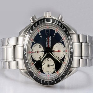 Omega Speedmaster Date 3210.51.00 Round White Stainless Steel Strap Black Dial Watch