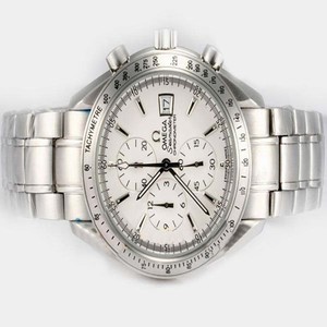 Omega Speedmaster Date 3211.30.00 White Dial Automatic Chronograph Stainless Steel Bezel Watch
