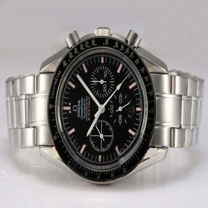 Omega Speedmaster Racing Chronometer 3552.59.00 White Stainless Steel Strap Round Black Dial Watch