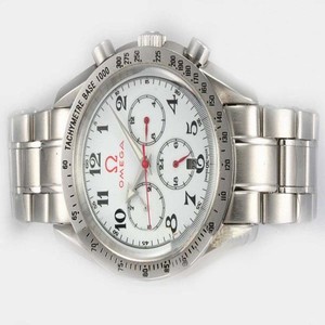 Omega Speedmaster Reduced 3534.78.00 White Dial Stainless Steel Bezel Automatic Watch