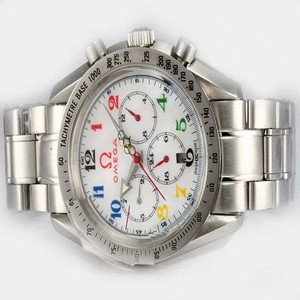 Omega Speedmaster Reduced 3834.70.36 41mm Automatic White Dial Watch