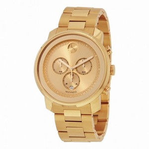 Open Box - Movado Bold Champagne Dial Yellow Gold Ion-plated Men's Quartz Watch 3600278