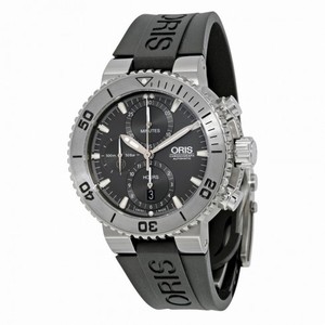 Oris Aquis Chronograph Grey Dial Rubber Men's Watch 01 674 7655 7253-07 4 26 34TEB