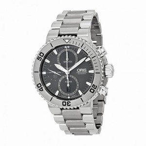 Oris Aquis Chronograph Grey Dial Titanium Men's Watch 01 674 7655 7253-07 8 26 75PEB
