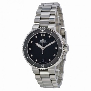 Oris Aquis Date Black Diamond Dial Stainless Steel Ladies Watch 733-7652-4194MB