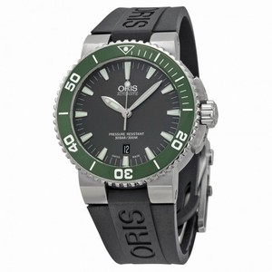 Oris Aquis Date Grey Dial Black Rubber Men's Watch 733-7653-4137RS