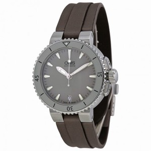Oris Aquis Date Grey Dial  Black Rubber Watch 733-7652-4143LS