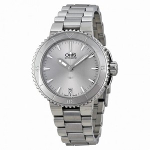 Oris Aquis Date Silver Dial Stainless Steel Ladies Watch 01 733 7652 4141-07 8 18 01P