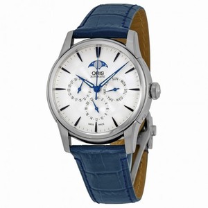 Oris Artelier Complication Silver Dial Blue Leather Men's Watch 781-7703-4031LS