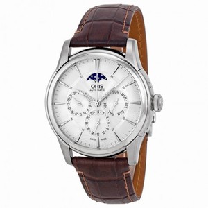 Oris Artelier Complication Silver Dial Brown Leather Men's Watch 01 582 7689 4051-07 5 21 70FC