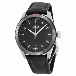 Oris Artix GT Date Black Dial Black Leather Men's Watch 733-7671-4434LS
