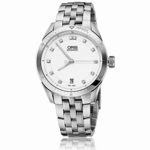 Oris Artix GT Date Diamonds White Dial Stainless Steel ladies Watch 01 733 7671 4191-07 8 18 85