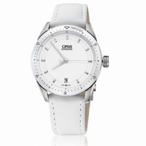 Oris Artix GT Date White Dial White Leather Ladies Watch 01 733 7671 4156-07 5 18 40FC