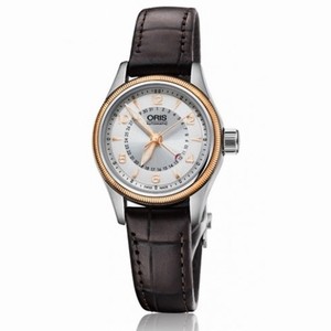 Oris Big Crown Pointer Date Silver Dial Dark Brown Leather Unisex Watch 01 594 7680 4361-07 5 14 77FC