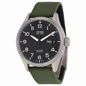 Oris Big Crown ProPilot Black Dial Green Textile Men's 45mm Watch 752-7698-4164GRFS