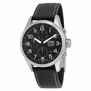 Oris Big Crown ProPilot Chronograph Black Dial Black Leather Men's Watch 774-7699-4134LS
