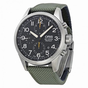 Oris Big Crown ProPilot Chronograph Black Dial Green Textile Men's Watch 774-7699-4134FSGR