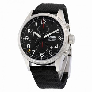 Oris Big Crown ProPilot Chronograph GMT Black Dial Black Fabric Men's Watch 677-7699-4164BKFS