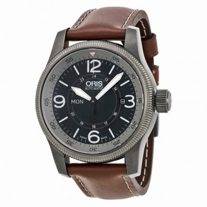 Oris Big Crown Timer Black Dial Brown Leather Automatic Men's Watch 735-7660-4264LS