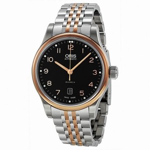 Oris Classic Date Automatic Black Dial Rose Gold and Steel Men's Watch 01 733 7594 4394-07 8 20 63