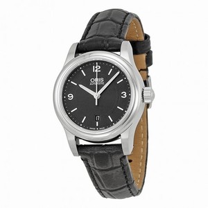 Oris Classic Date Black Dial Black Leather Ladies Watch 01 561 7650 4034-07 5 14 11