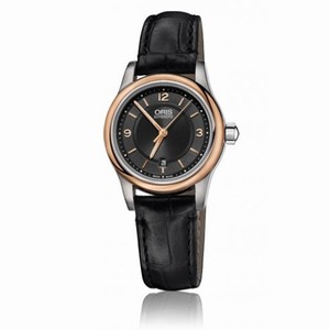 Oris Classic Date Black Dial Black Leather Ladies Watch 01 561 7650 4334-07 5 14 11