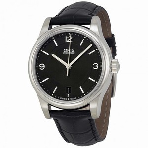 Oris Classic Date Black Dial Black Leather Men's Watch 01 733 7578 4034-07 5 18 11