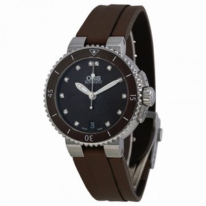 Oris Divers Date Black Dial Black Runner Ladies Watch 733-7652-4192LS