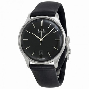 Oris John Coltrane Automatic Black Dial Black Leather Watch 733-7681-4084LS