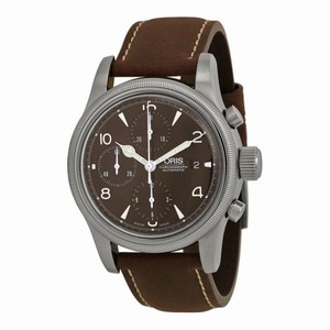 Oris Oskar Bider Chronograph Black Dial Brown Leather Men's Watch 774-7567-4084SET