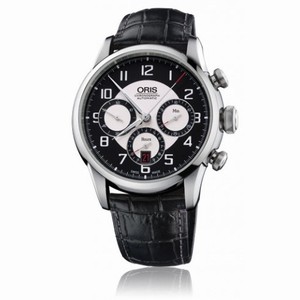 Oris Raid Black and silver Dial Automatic Black Leather  Men's Watch 01 676 7603 4094-SET