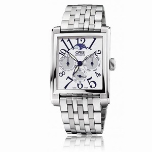 Oris Rectangular Silver Dial Stainless Steel Automatic Men's Watch 582-7658-4061MB