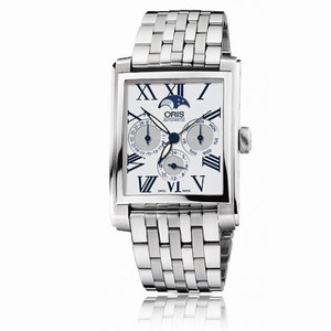 Oris Rectangular Silver Dial Stainless Steel Men's Watch 582-7658-4071MB