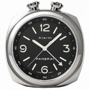 Panerai Black Dial Stainless Steel Travel Clock PAM00173