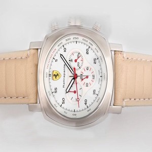 Panerai Ferrari Rattrapante FER00010 Pink Crocodile Leather Strap Stainless Steel Bezel Watch