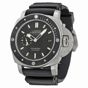 Panerai Luminar Submersible 1950 Amagnetic Black Dial Black Rubber Men's Watch PAM00389