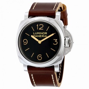 Panerai Luminor 1950 Black Dial Leather Men's Watch PAM00372