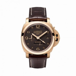 Panerai Luminor 1950 Brown Dial 18kt Pink Gold Brown Leather Men's Watch PAM00492