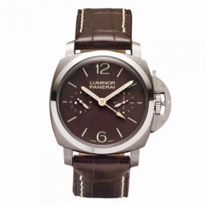 Panerai Luminor 1950 Brown Dial GMT Mechanical Men's Watch PAM00306