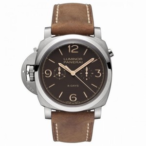 Panerai Luminor 1950 Chrono Left-handed 8 Day Brown Dial Men's Watch PAM00579