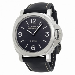 Panerai Luminor Base 8 Days Acciaio Mechanical Black Dial Men's Watch PAM00560