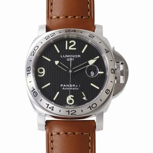 Panerai Luminor GMT Black Striped Dial Brown Leather Automatic Men's Watch PAM00029