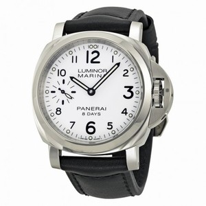 Panerai Luminor Marina 8 Days Acciaio Mechanical White Dial Men's Watch PAM00563