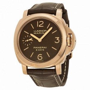 Panerai Luminor Marina Brown Dial 18kt Rose Gold Men's Watch PAM00511