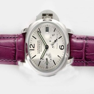 Panerai Luminor PAM 241 Purple Crocodile Leather Strap 40mm White Dial Watch